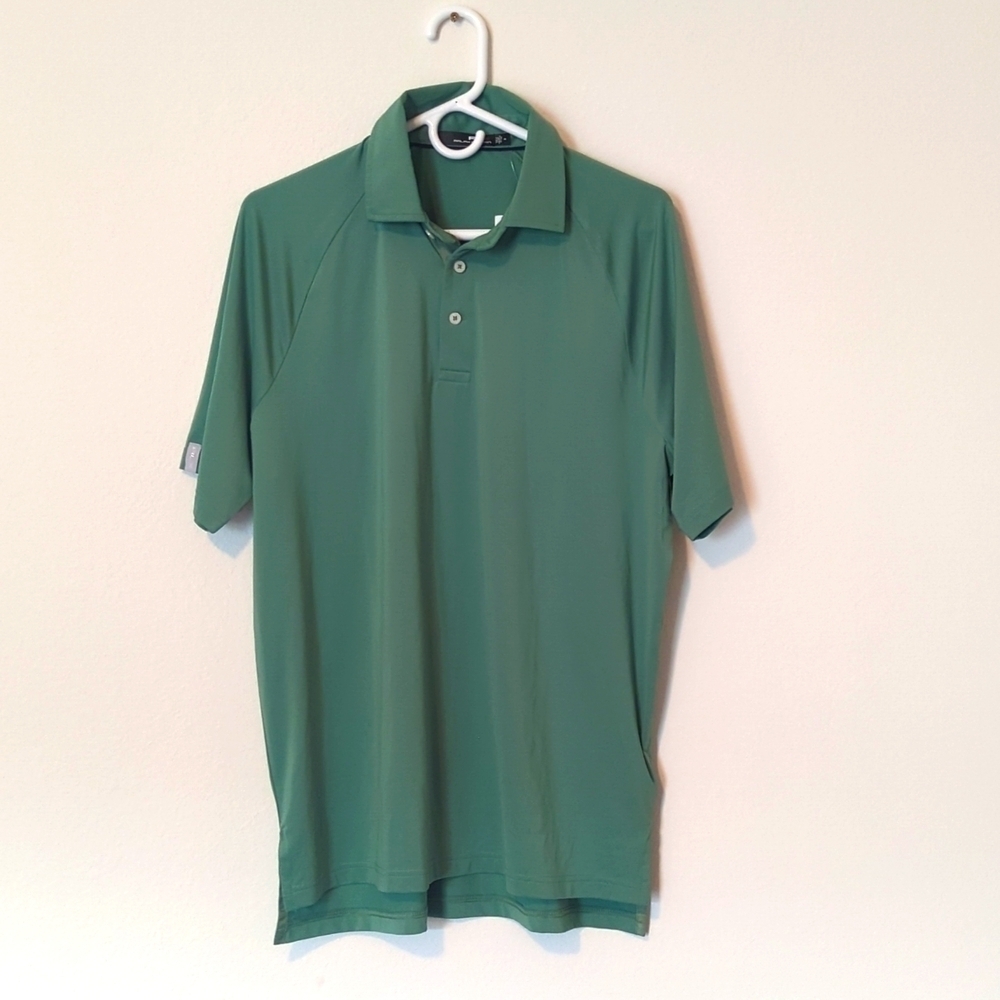 RLX Medium Ralph Lauren men's outback green golf T-shirt.